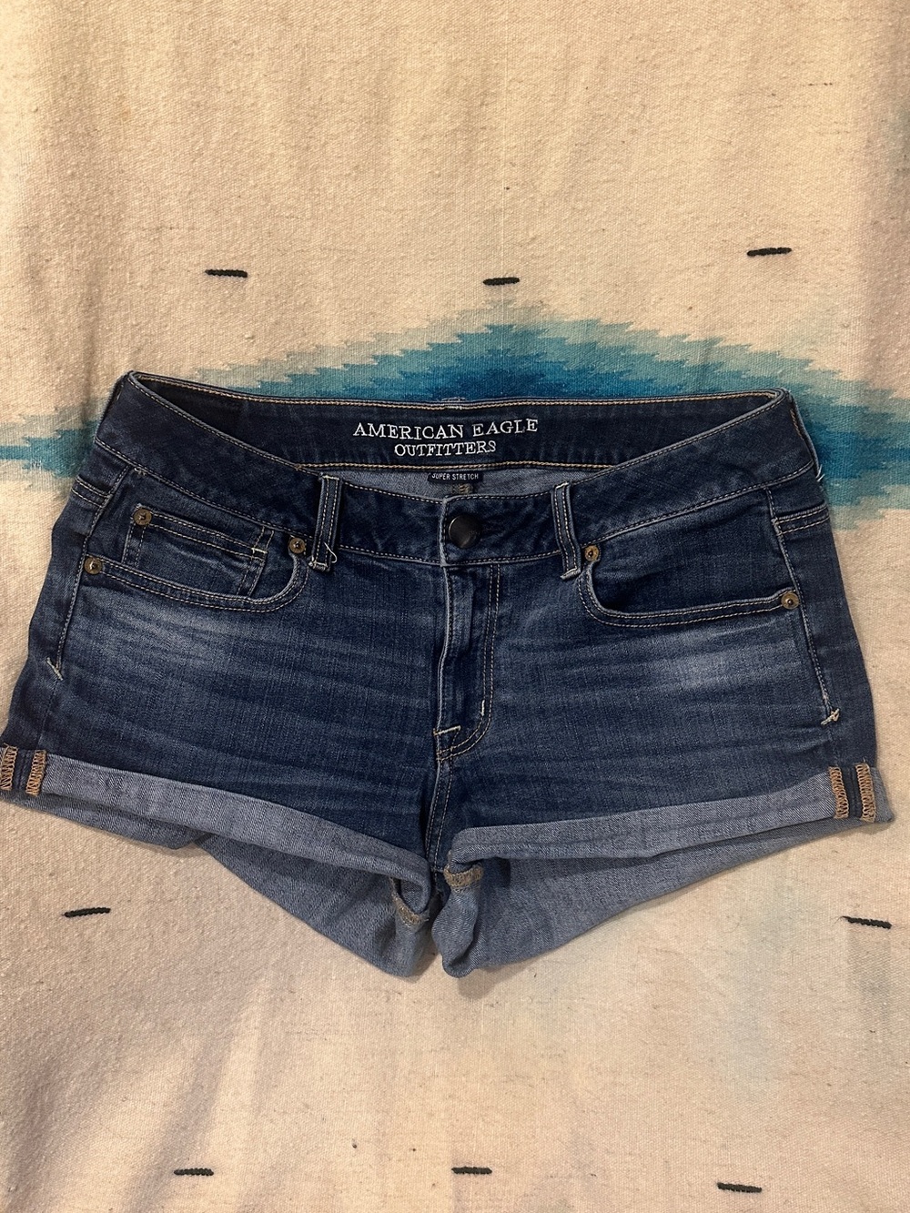 American Eagle Low Rise Shortie Roll-Cuff Shorts
